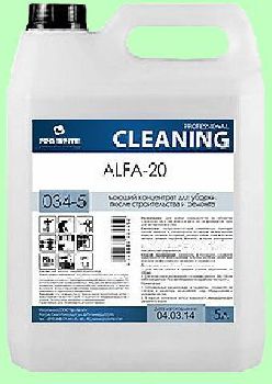 Для послестроя ALFA-20  5л  концентрат (1:100) цемент, раствор, известь, высолы, ржавчина, клей  pH1,5 034-5