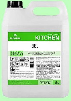 Для посуды  отбеливатель BEL  5л  концентрат (1:160) низкопенный дезинфицирующий  pH12,5  072-5