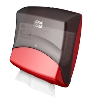 Протирочные материалы: Диспенсер настенный TORK для материалов в салфетках W4 System Красный 1/1
