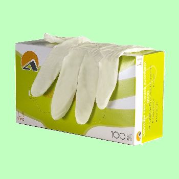 Перчатки латексные Albens текстурированные на пальцах 50пар/уп