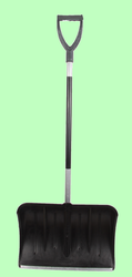 Лопата для снега пластмассовая с накладкой 410*410мм ВАРЯГ с V-образной алюминиевой ручкой