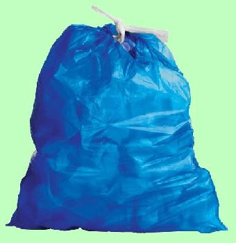 Мешки для мусора 60л 600*700мм 23мкм голубые с завязкой 10шт/рул 06109  25рул/кор