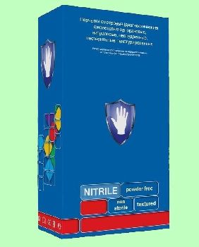 Перчатки нитриловые Safe&Care текстурированные на пальцах LN 303 90пар/уп